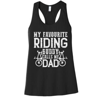 My Favourite Riding Buddy calls me Dad Downhill cycle Ride Women's Racerback Tank