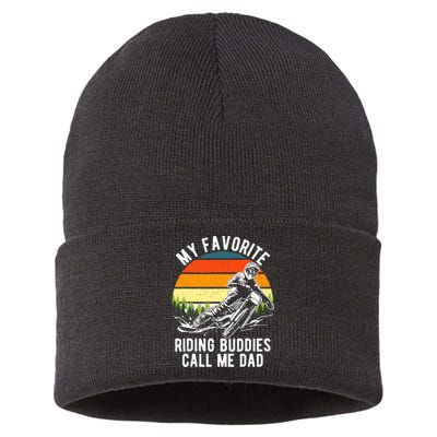 My Favorite Riding Buddies Call Me Dad Proud Of Father Sustainable Knit Beanie