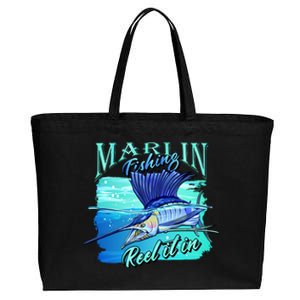 Marline Fishing Reel It In Cotton Canvas Jumbo Tote