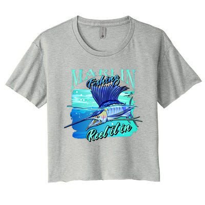 Marline Fishing Reel It In Women's Crop Top Tee