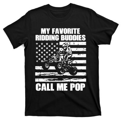 My Favorite Riding Buddies Call Me Pop ATV Rider Family Long Sleeve T-Shirt