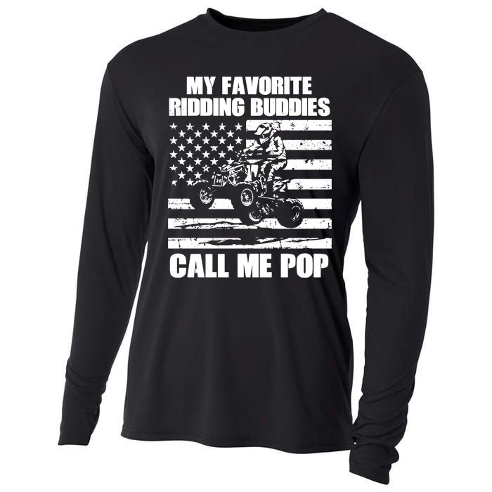 My Favorite Riding Buddies Call Me Pop ATV Rider Family Long Sleeve Cooling Performance Long Sleeve Crew