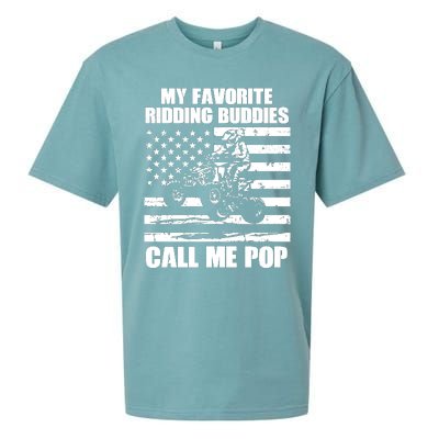 My Favorite Riding Buddies Call Me Pop ATV Rider Family Long Sleeve Sueded Cloud Jersey T-Shirt