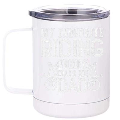 My Favourite Riding Buddy calls me Dad Downhill cycle Ride 12 oz Stainless Steel Tumbler Cup