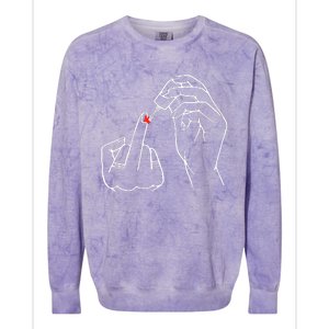 Middle Finger Red Nail Polish Colorblast Crewneck Sweatshirt