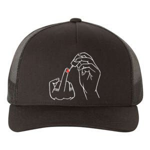 Middle Finger Red Nail Polish Yupoong Adult 5-Panel Trucker Hat