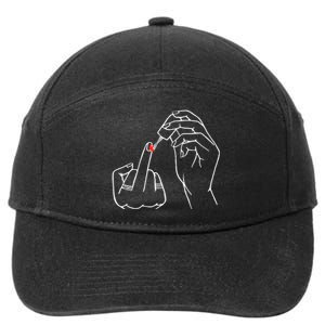 Middle Finger Red Nail Polish 7-Panel Snapback Hat