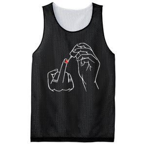 Middle Finger Red Nail Polish Mesh Reversible Basketball Jersey Tank