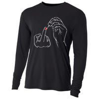 Middle Finger Red Nail Polish Cooling Performance Long Sleeve Crew