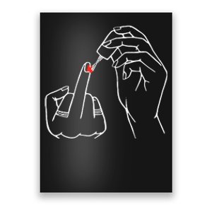 Middle Finger Red Nail Polish Poster