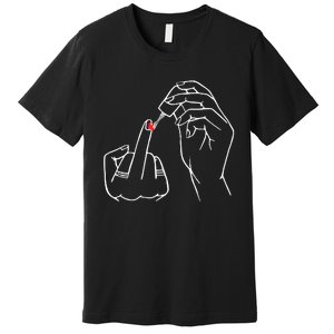 Middle Finger Red Nail Polish Premium T-Shirt