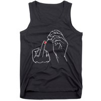 Middle Finger Red Nail Polish Tank Top