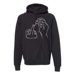 Middle Finger Red Nail Polish Premium Hoodie