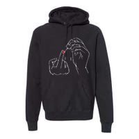 Middle Finger Red Nail Polish Premium Hoodie