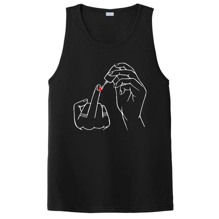 Middle Finger Red Nail Polish PosiCharge Competitor Tank