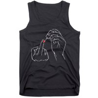 Middle Finger Red Nail Polish Tank Top