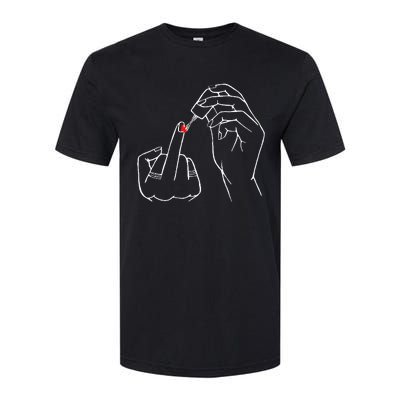 Middle Finger Red Nail Polish Softstyle CVC T-Shirt