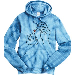 Middle Finger Red Nail Polish Tie Dye Hoodie