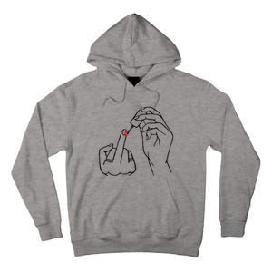 Middle Finger Red Nail Polish Tall Hoodie