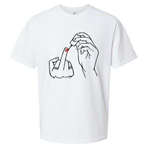 Middle Finger Red Nail Polish Sueded Cloud Jersey T-Shirt