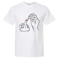 Middle Finger Red Nail Polish Garment-Dyed Heavyweight T-Shirt