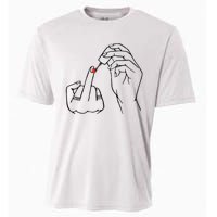 Middle Finger Red Nail Polish Cooling Performance Crew T-Shirt