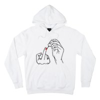 Middle Finger Red Nail Polish Hoodie