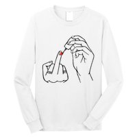 Middle Finger Red Nail Polish Long Sleeve Shirt