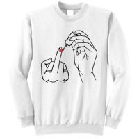 Middle Finger Red Nail Polish Sweatshirt