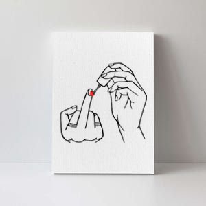 Middle Finger Red Nail Polish Canvas