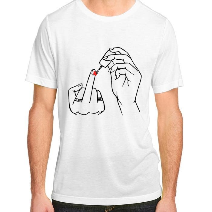 Middle Finger Red Nail Polish Adult ChromaSoft Performance T-Shirt