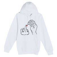 Middle Finger Red Nail Polish Premium Pullover Hoodie