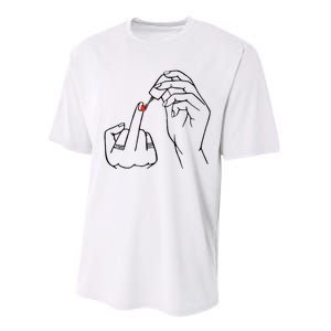 Middle Finger Red Nail Polish Performance Sprint T-Shirt