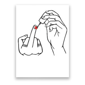 Middle Finger Red Nail Polish Poster