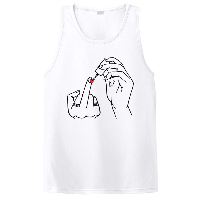 Middle Finger Red Nail Polish PosiCharge Competitor Tank