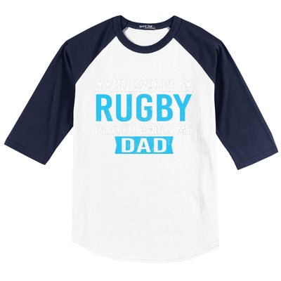 My Favorite Rugby Player Calls Me Dad Rugby Dad Gift Baseball Sleeve Shirt