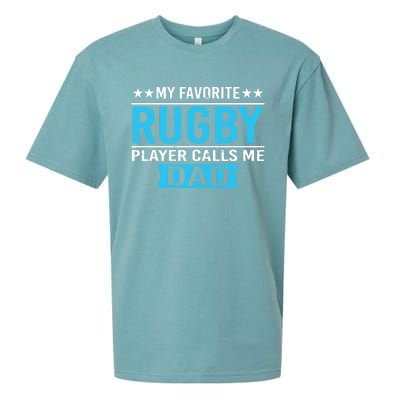 My Favorite Rugby Player Calls Me Dad Rugby Dad Gift Sueded Cloud Jersey T-Shirt