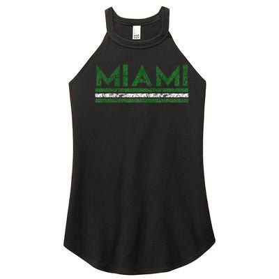 Miami Florida Retro Vintage Weathered Women’s Perfect Tri Rocker Tank