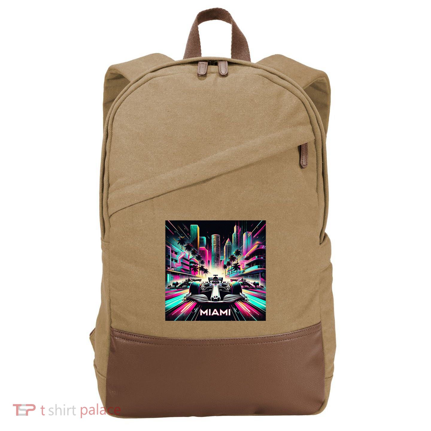 Miami Formula Racing Circuits Sport Cotton Canvas Backpack