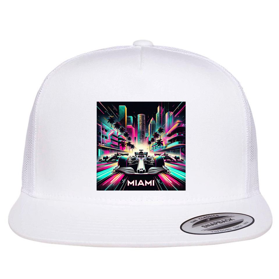 Miami Formula Racing Circuits Sport Flat Bill Trucker Hat