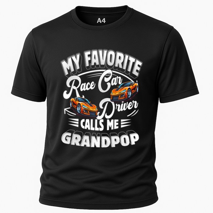 My Favorite Race Car Driver Calls Me Grandpop Grandpa Gift Cooling Performance Crew T-Shirt