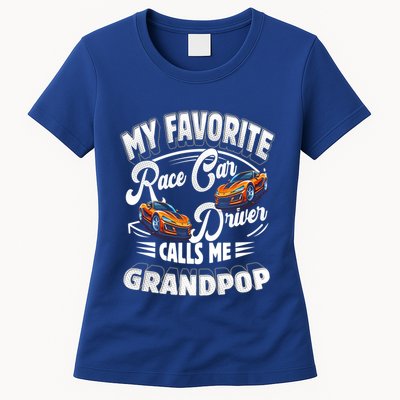 My Favorite Race Car Driver Calls Me Grandpop Grandpa Gift Womens T-Shirt