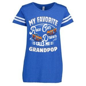 My Favorite Race Car Driver Calls Me Grandpop Grandpa Gift Enza Ladies Jersey Football T-Shirt