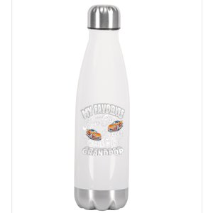 My Favorite Race Car Driver Calls Me Grandpop Grandpa Gift Stainless Steel Insulated Water Bottle