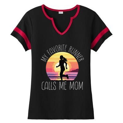 My Favorite Runner Calls Me Mom Ladies Halftime Notch Neck Tee