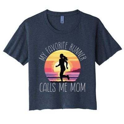 My Favorite Runner Calls Me Mom Women's Crop Top Tee