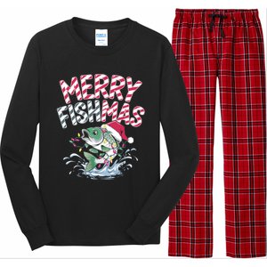 Merry Fishmas Santa Fishing Lovers Funny Fisher Christmas Gift Long Sleeve Pajama Set