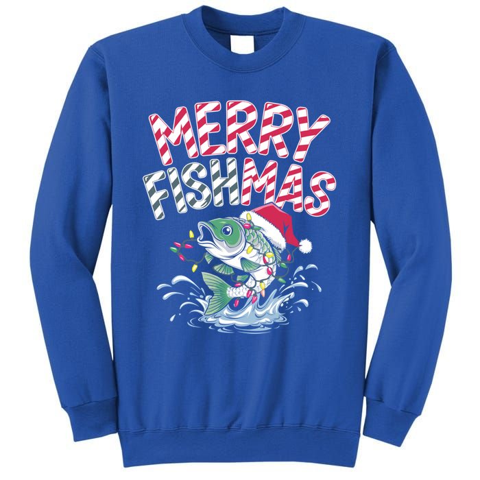 Merry Fishmas Santa Fishing Lovers Funny Fisher Christmas Gift Sweatshirt