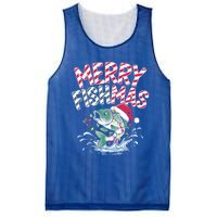 Merry Fishmas Santa Fishing Lovers Funny Fisher Christmas Gift Mesh Reversible Basketball Jersey Tank