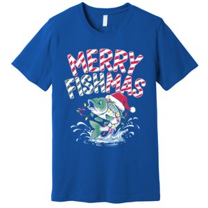 Merry Fishmas Santa Fishing Lovers Funny Fisher Christmas Gift Premium T-Shirt